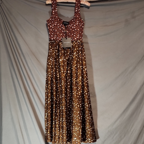Cynthia Rowley NWT Brown and Black Polka Dot Dress - Picture 4 of 12